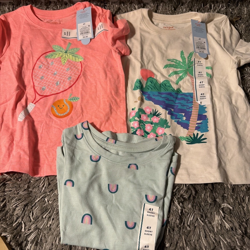 3 Pack Of Cat&Jack Size 4T Girls ‎ Shirt